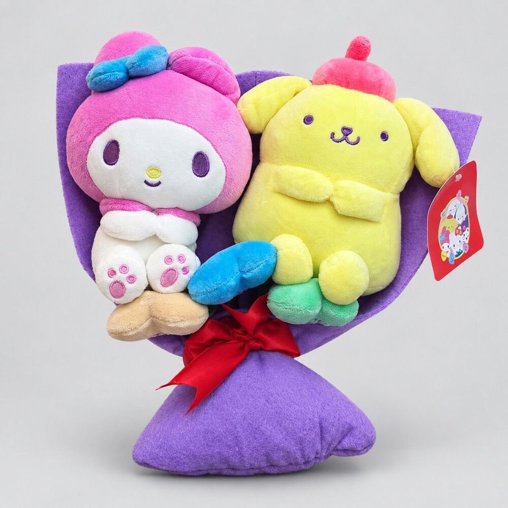 Sanrio My Melody Pompompurin Sweethearts Plush Bouquet NWT